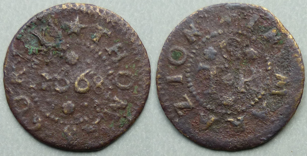 Marazion, Thomas Corey 1668 farthing Marazion, Thomas Corey 1668 farthing